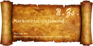 Markovits Zsigmond névjegykártya