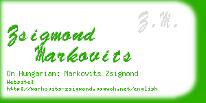zsigmond markovits business card